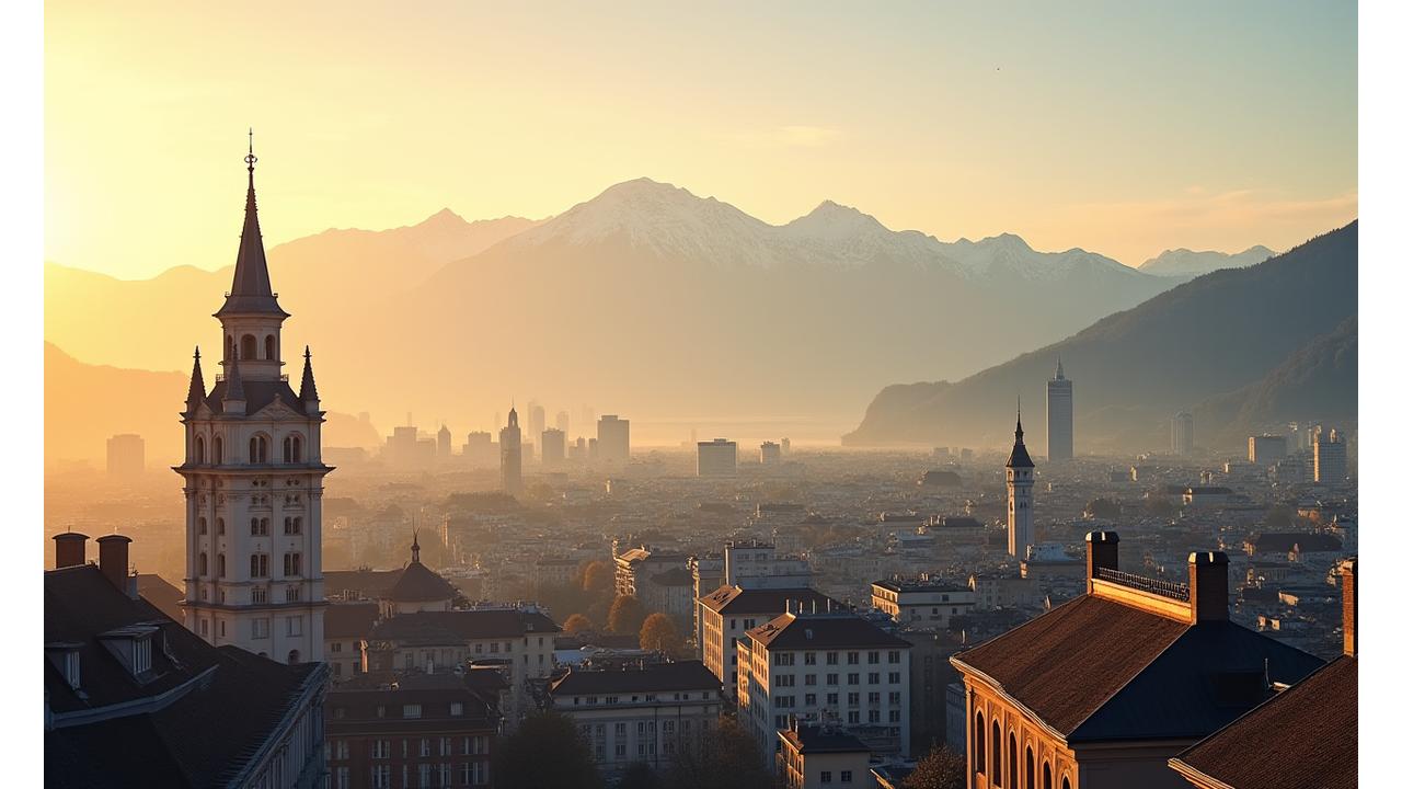Panoramablick auf Zürich und das Hotel